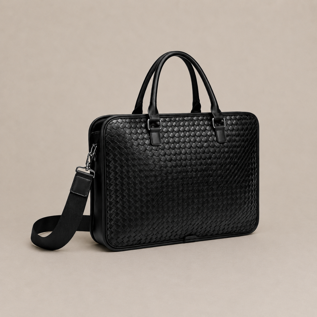 Woven Leather Briefcase