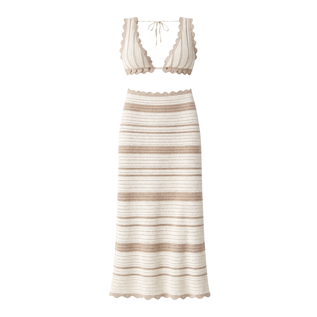 Crochet Bralette & Maxi Skirt Set