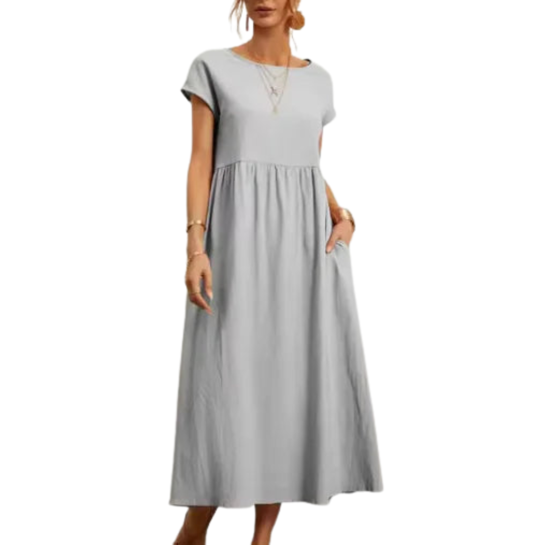 Cotton-Linen A-Line Dress