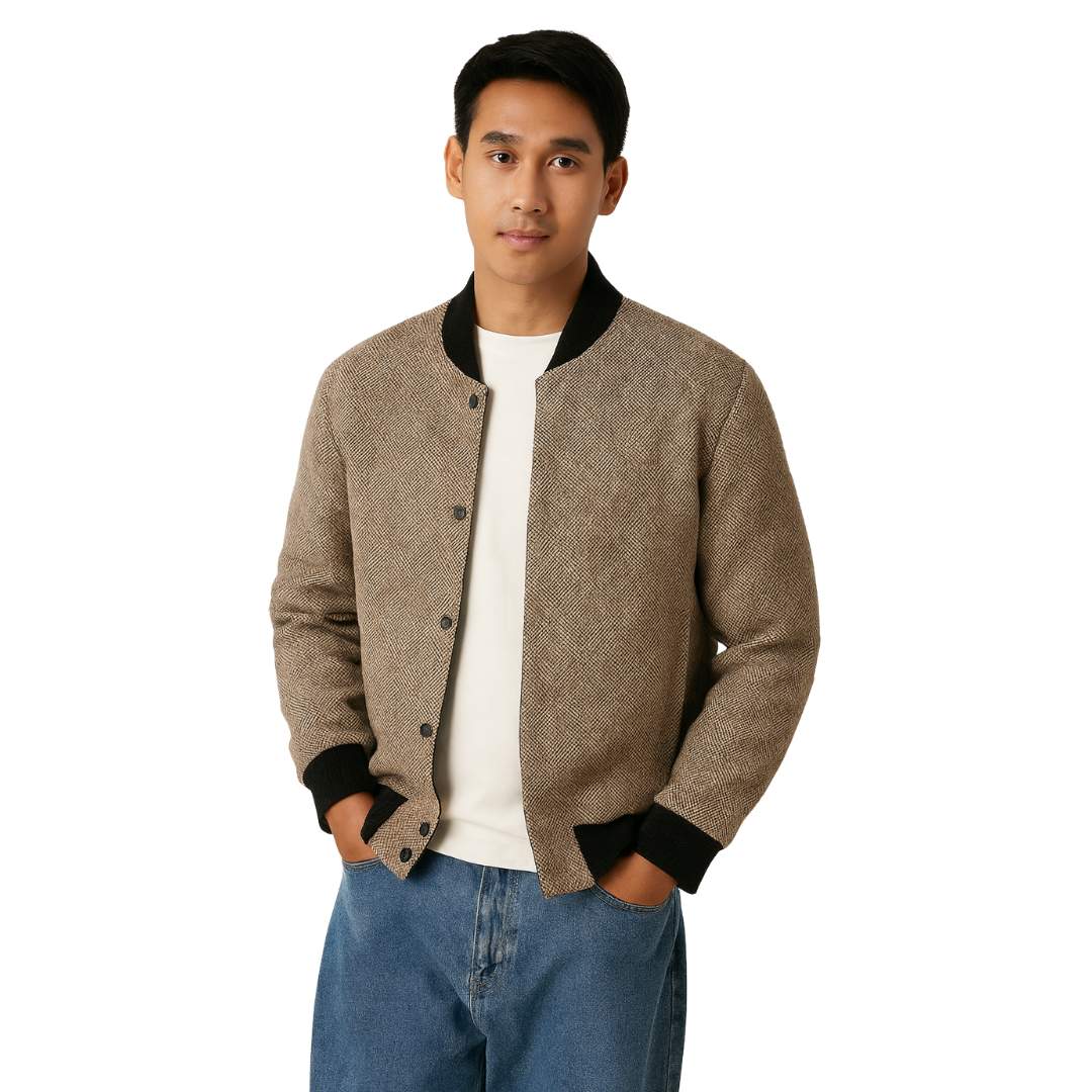 Textured Bomber Jacket