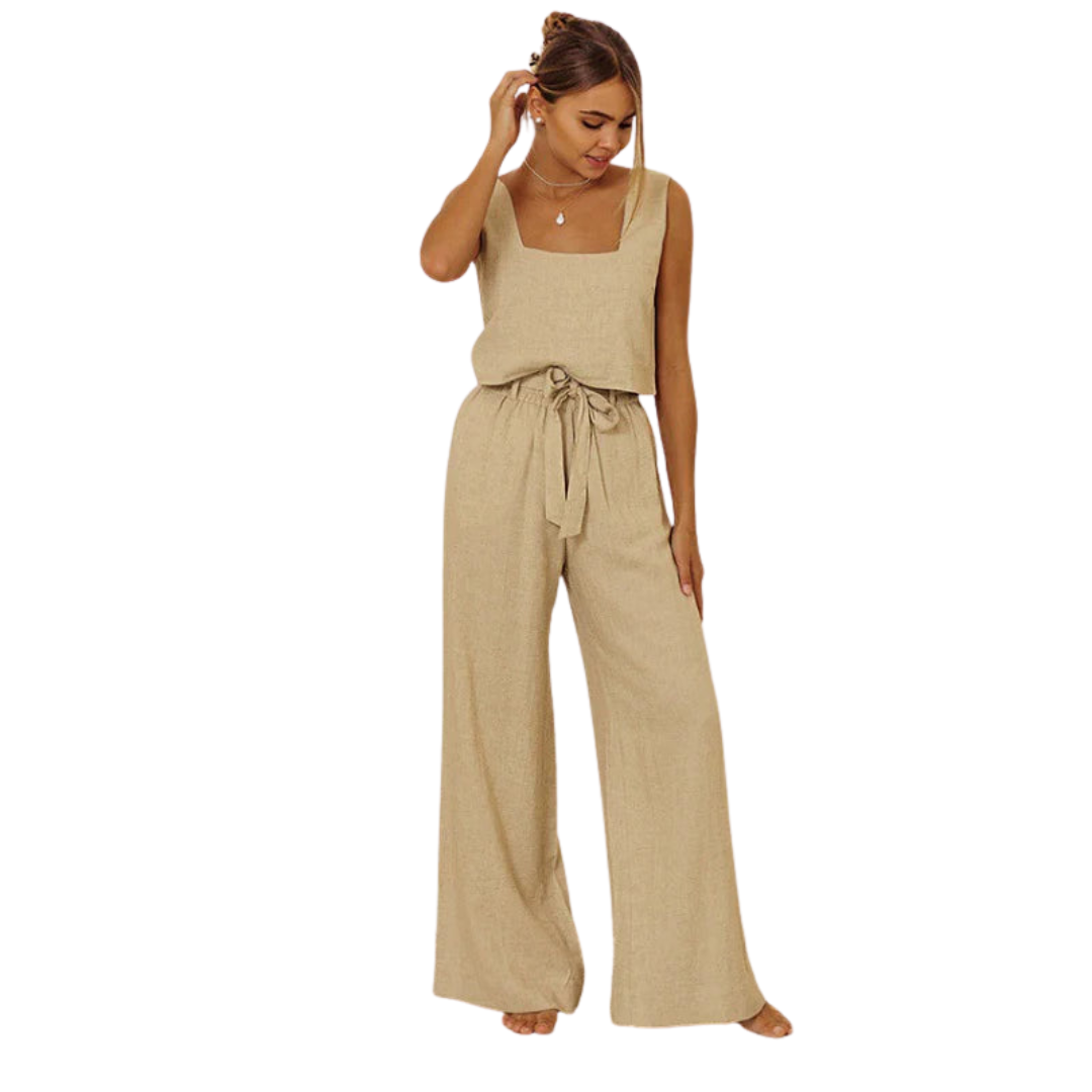 Cotton Linen Vest and Trousers Set