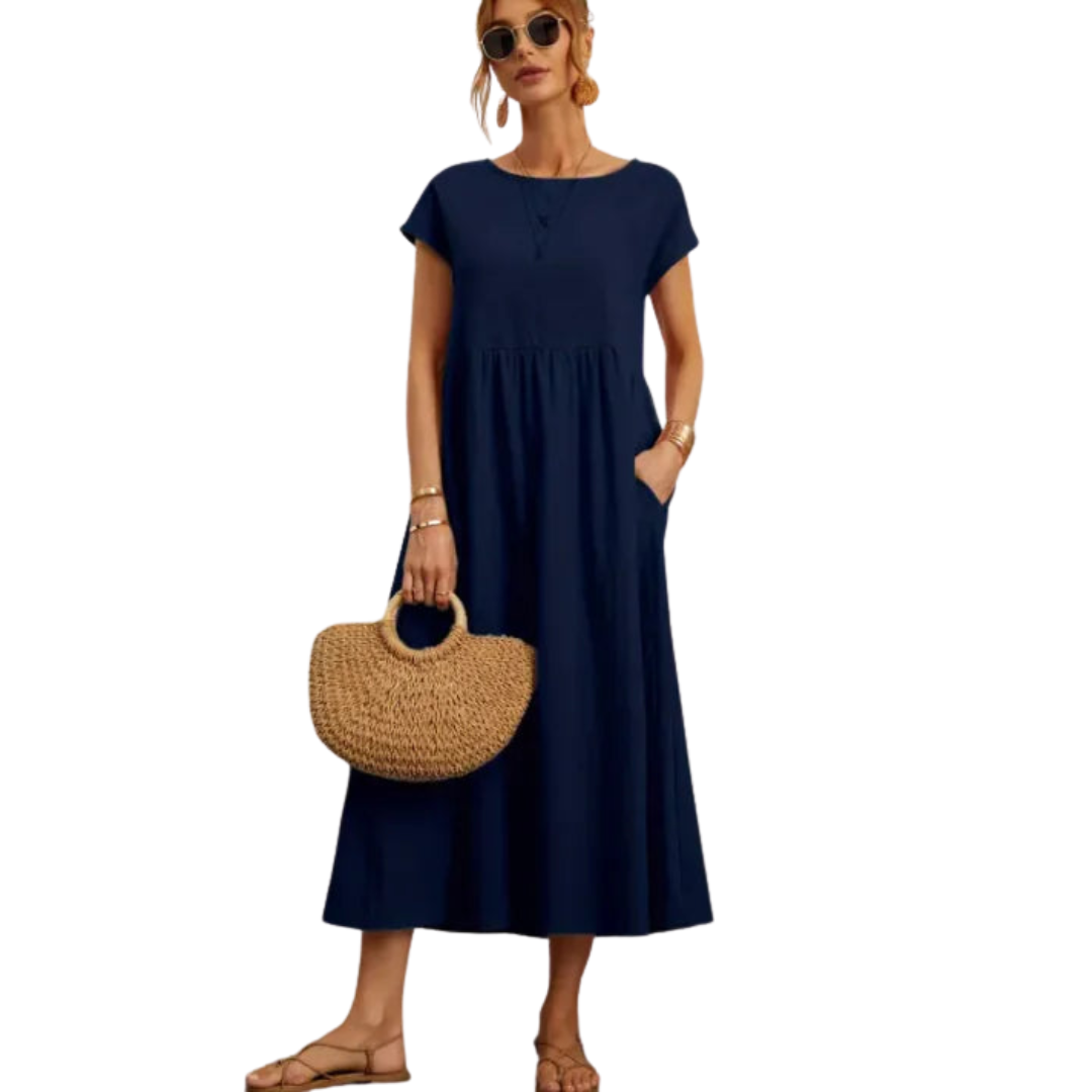 Cotton-Linen A-Line Dress