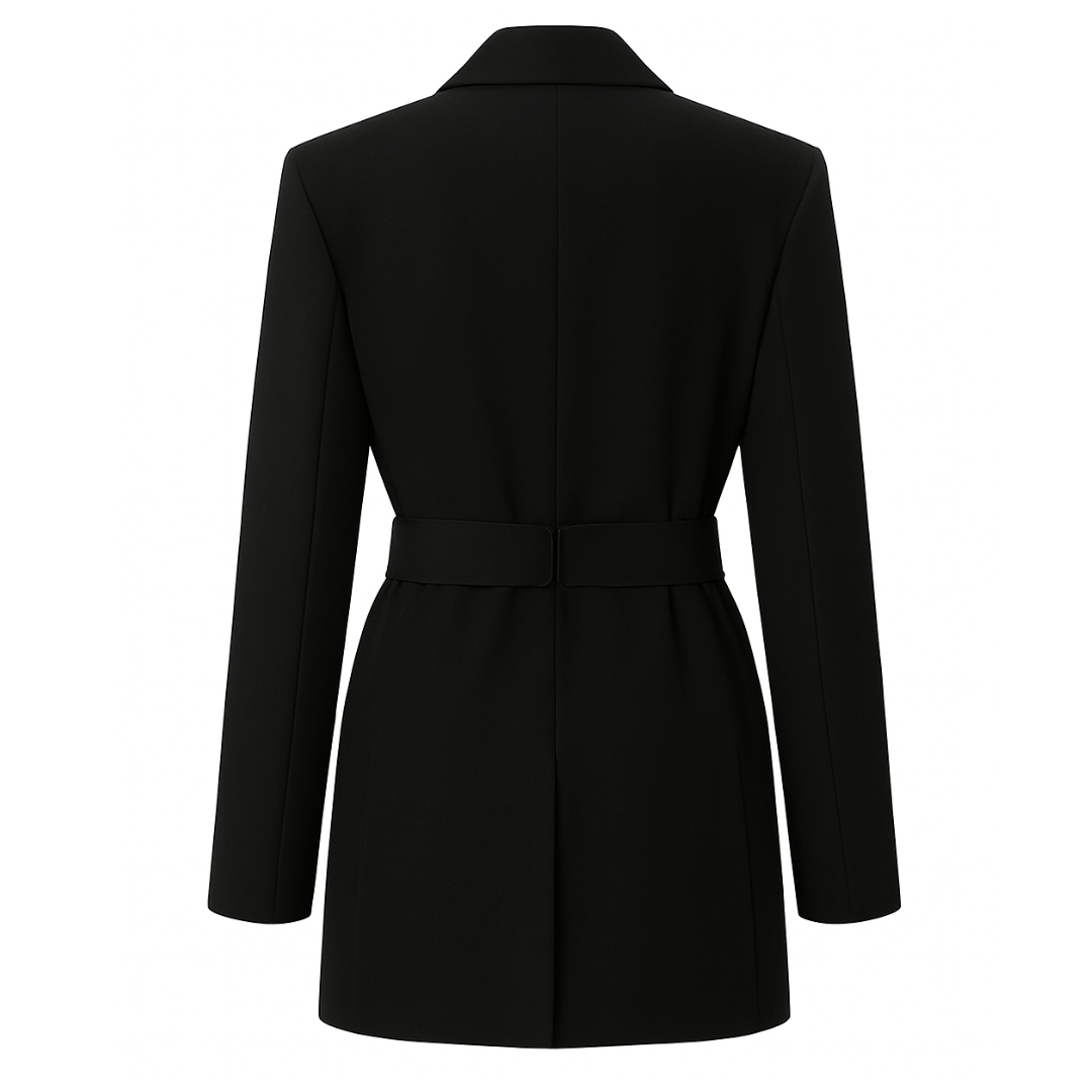 Longline Blazer with Tie Belt