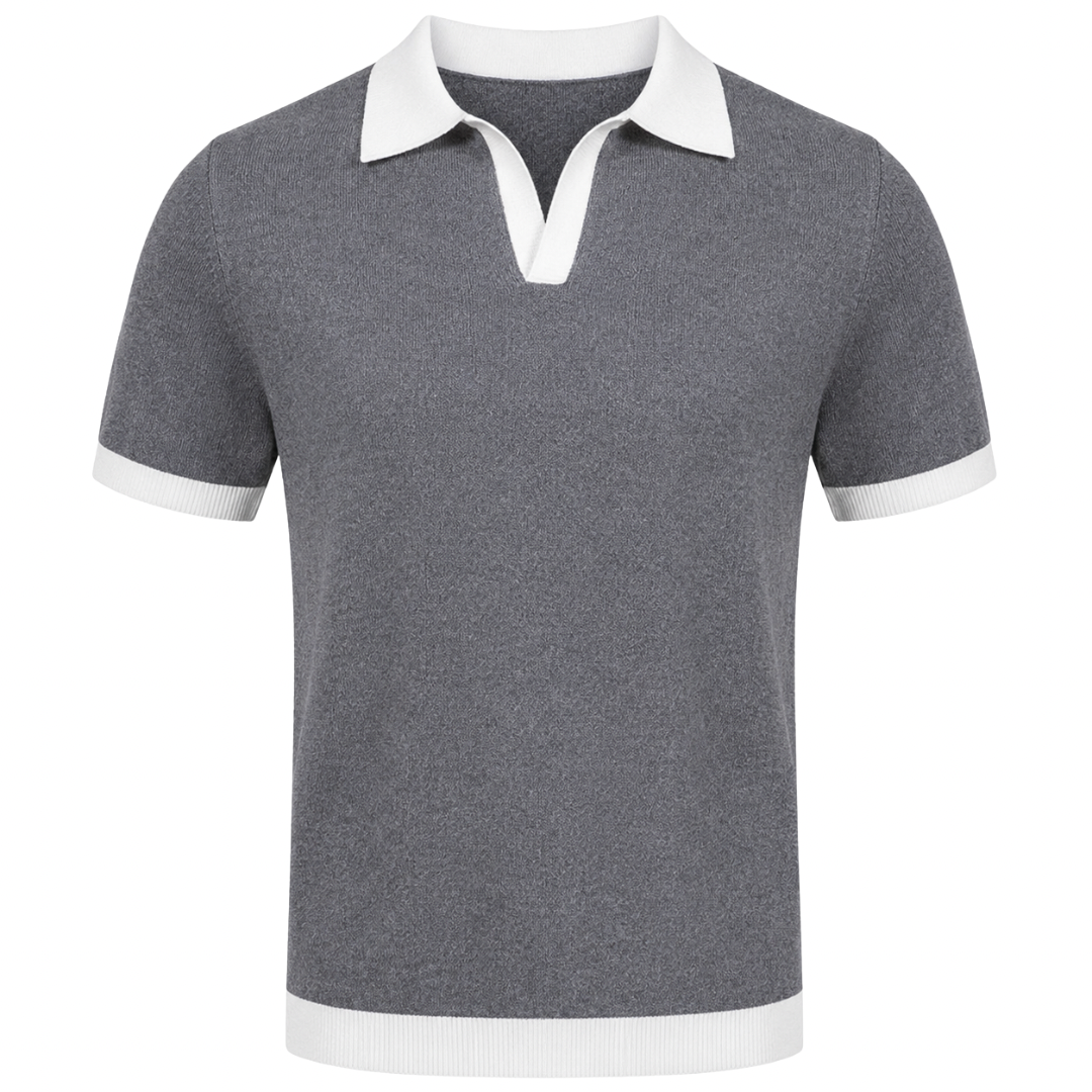 Contrast Knit Polo