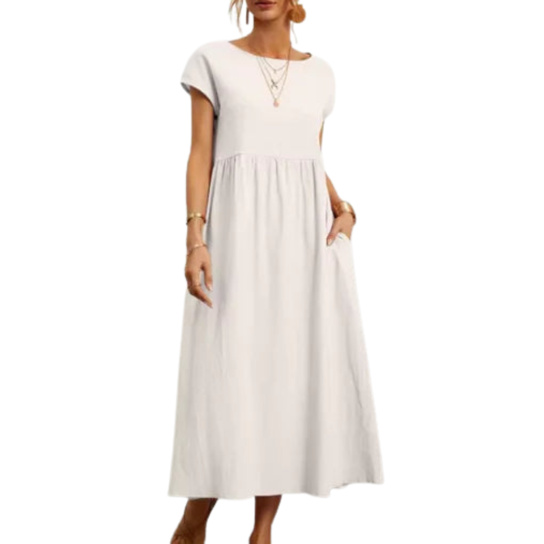 Cotton-Linen A-Line Dress