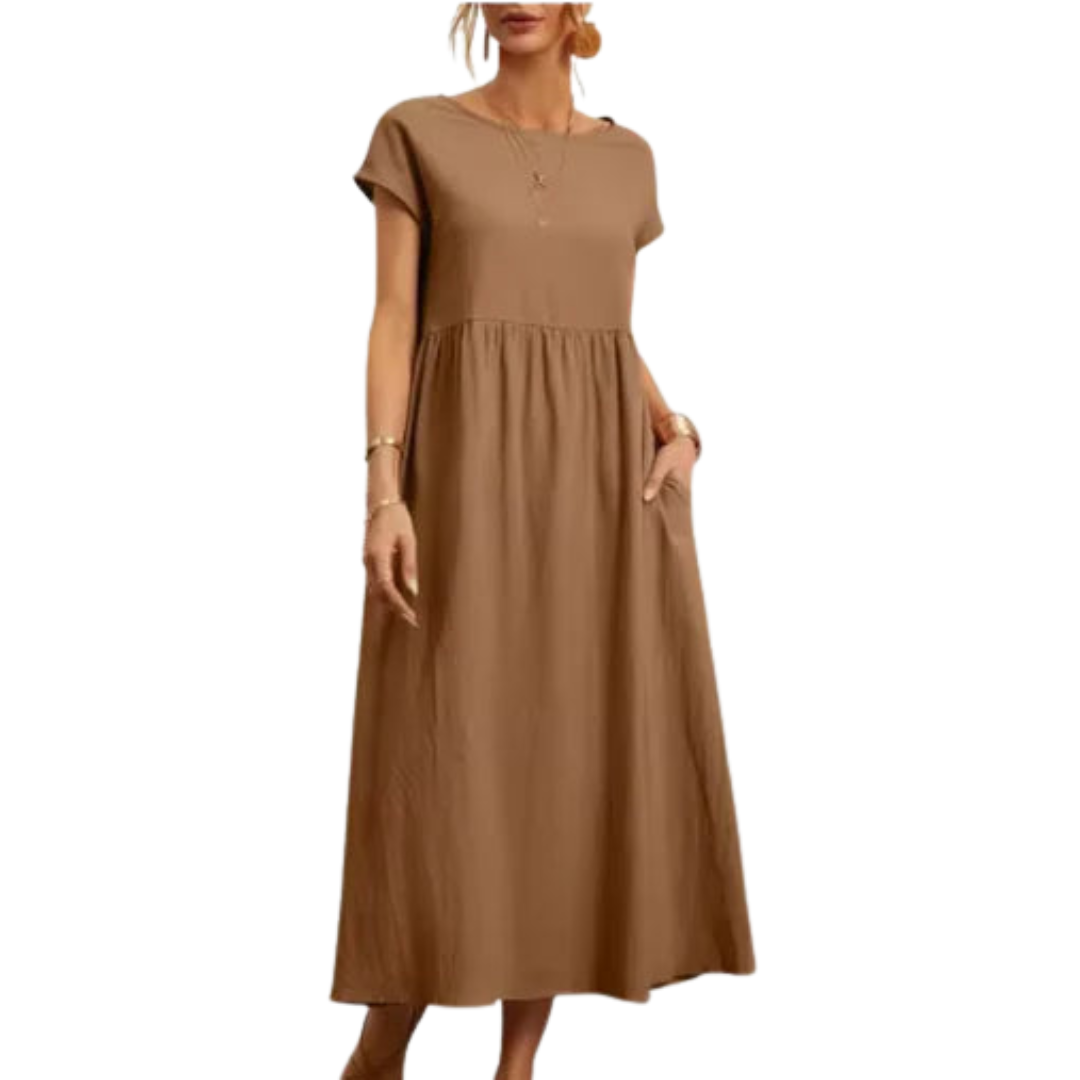 Cotton-Linen A-Line Dress