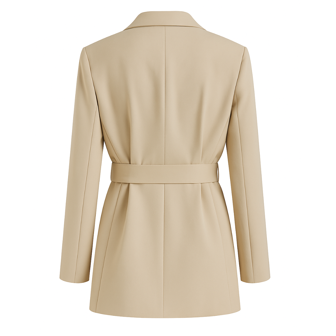 Longline Blazer with Tie Belt