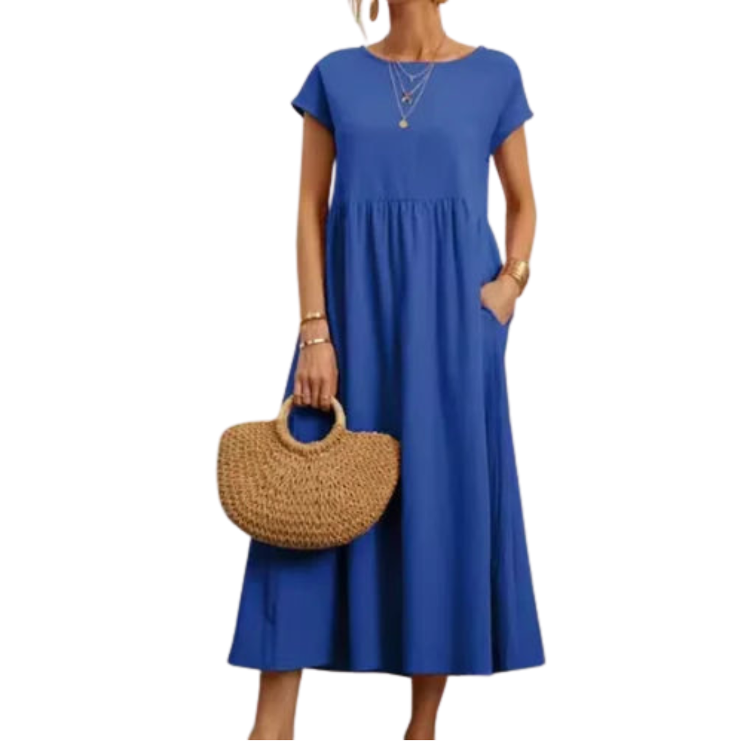 Cotton-Linen A-Line Dress