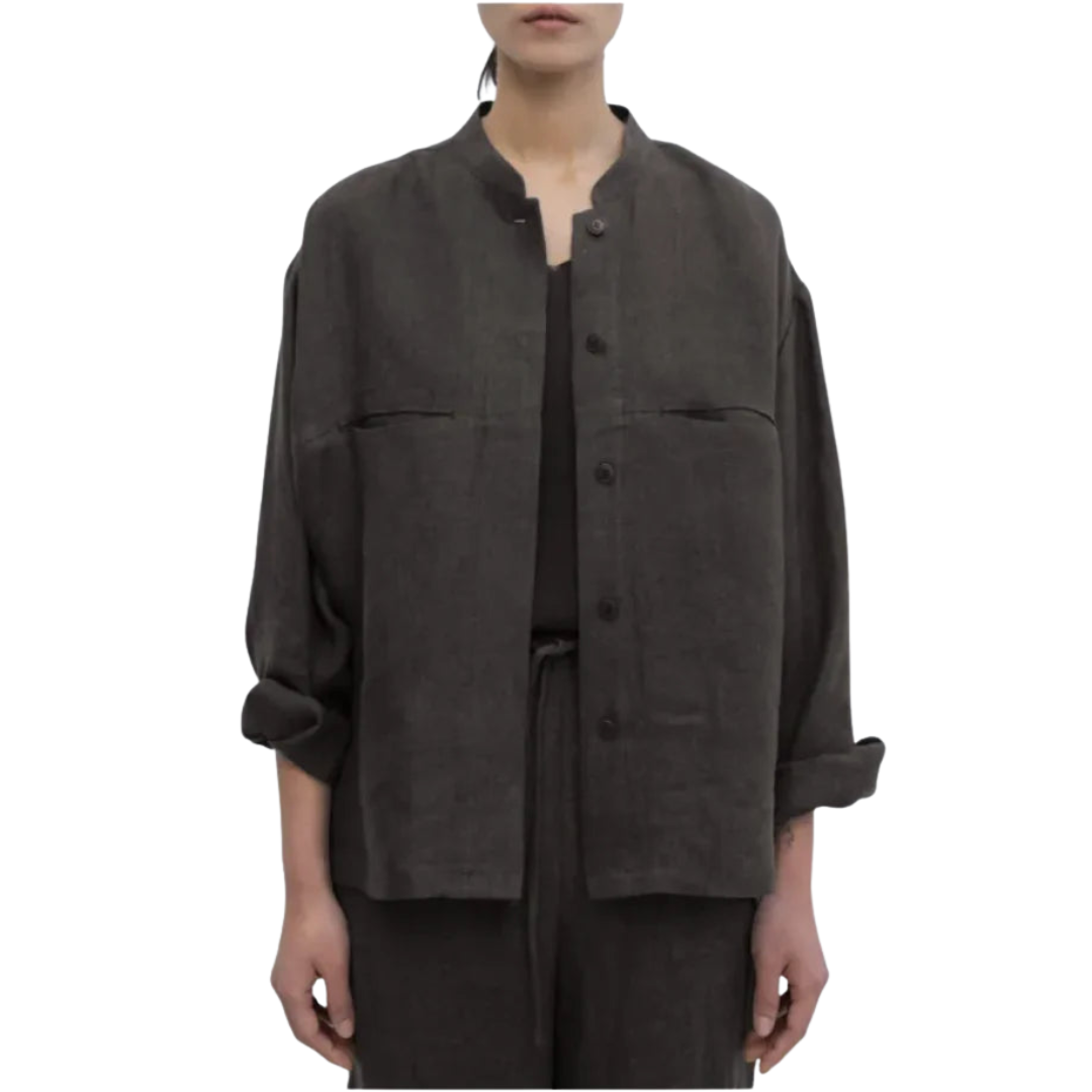 Linen Shirt With Pocket Detail