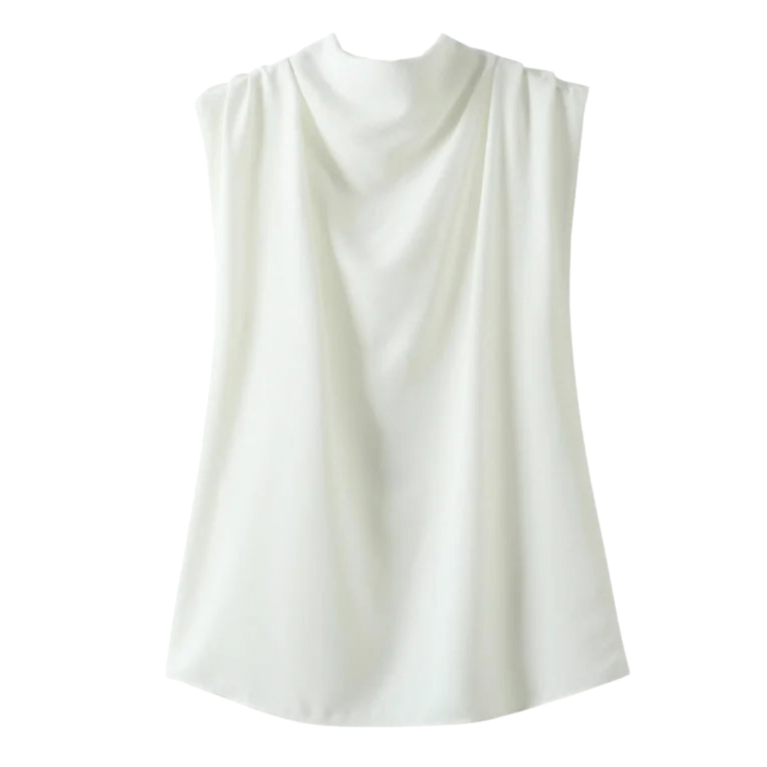 Sleeveless High-Neck Shirt