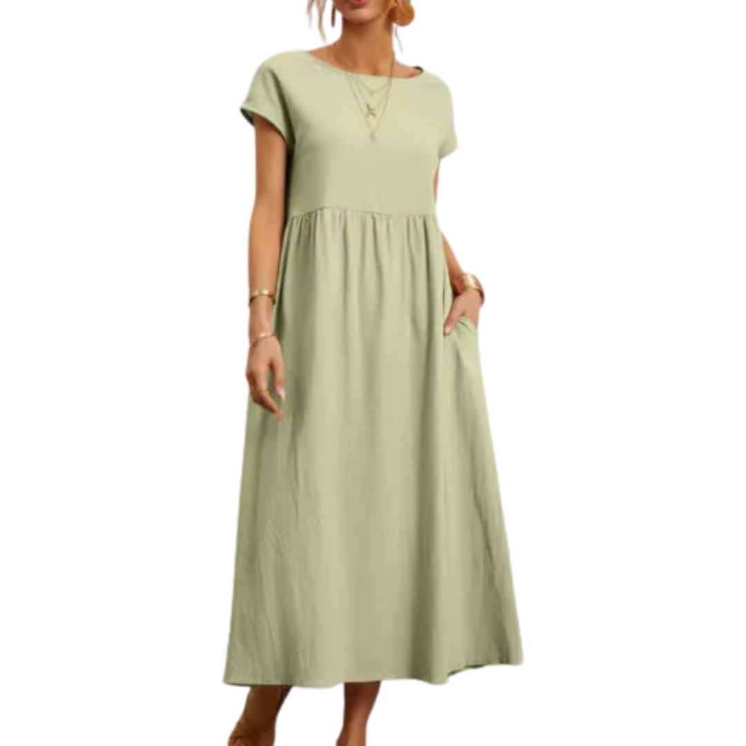 Cotton-Linen A-Line Dress