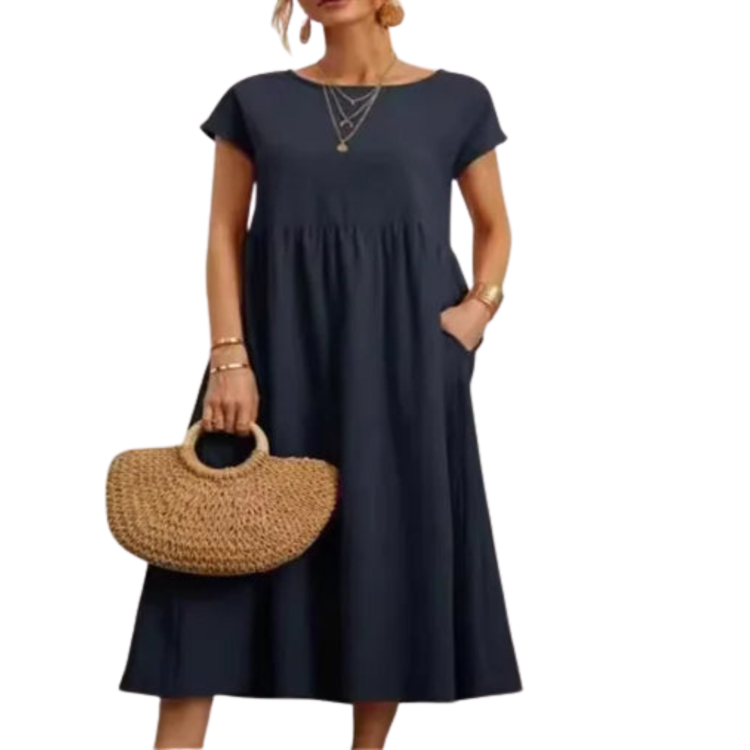 Cotton-Linen A-Line Dress
