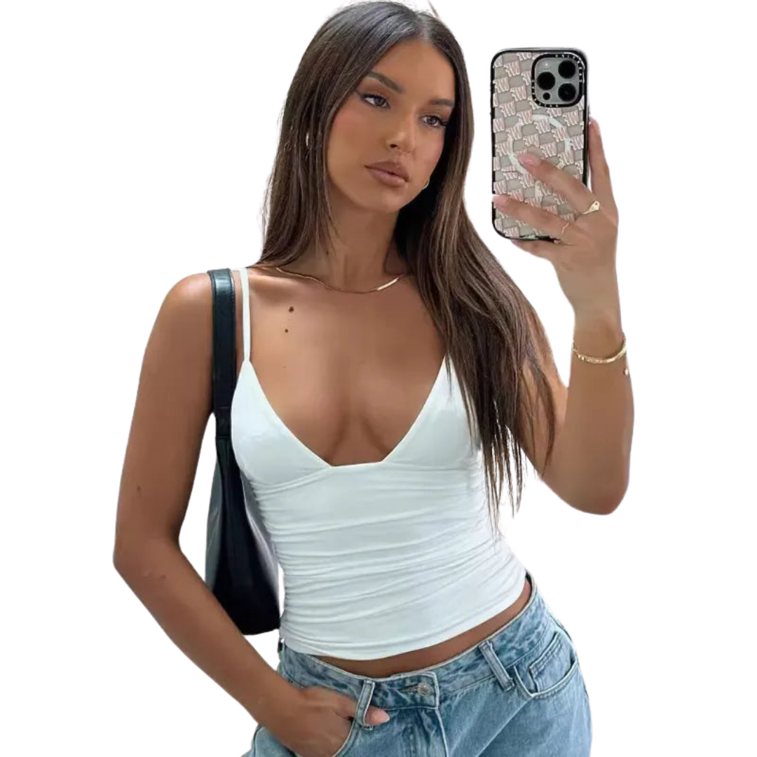 V-Neck Slim Fit Crop Top