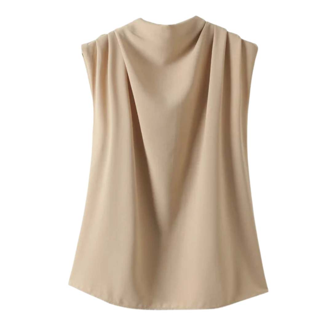 Sleeveless High-Neck Shirt