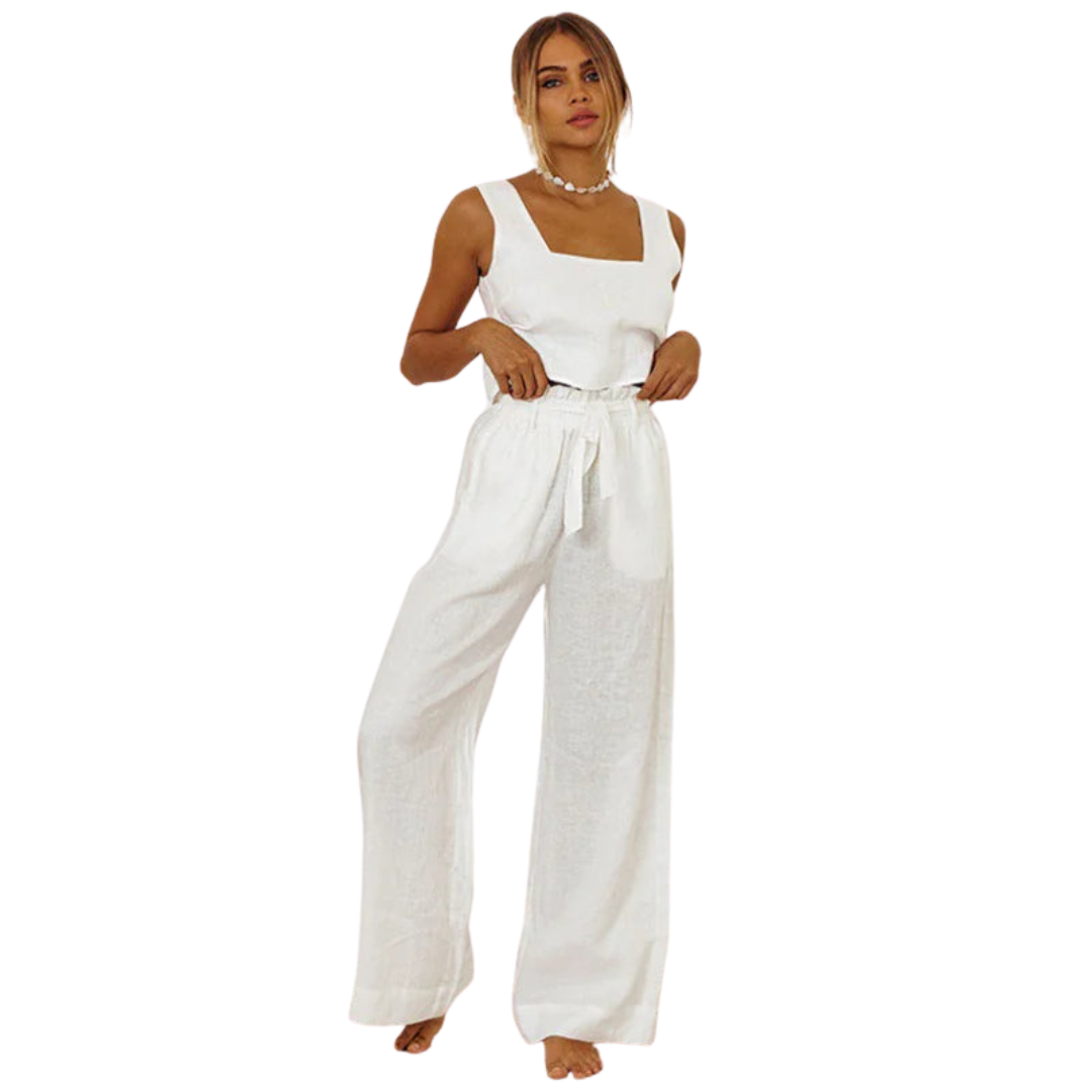 Cotton Linen Vest and Trousers Set