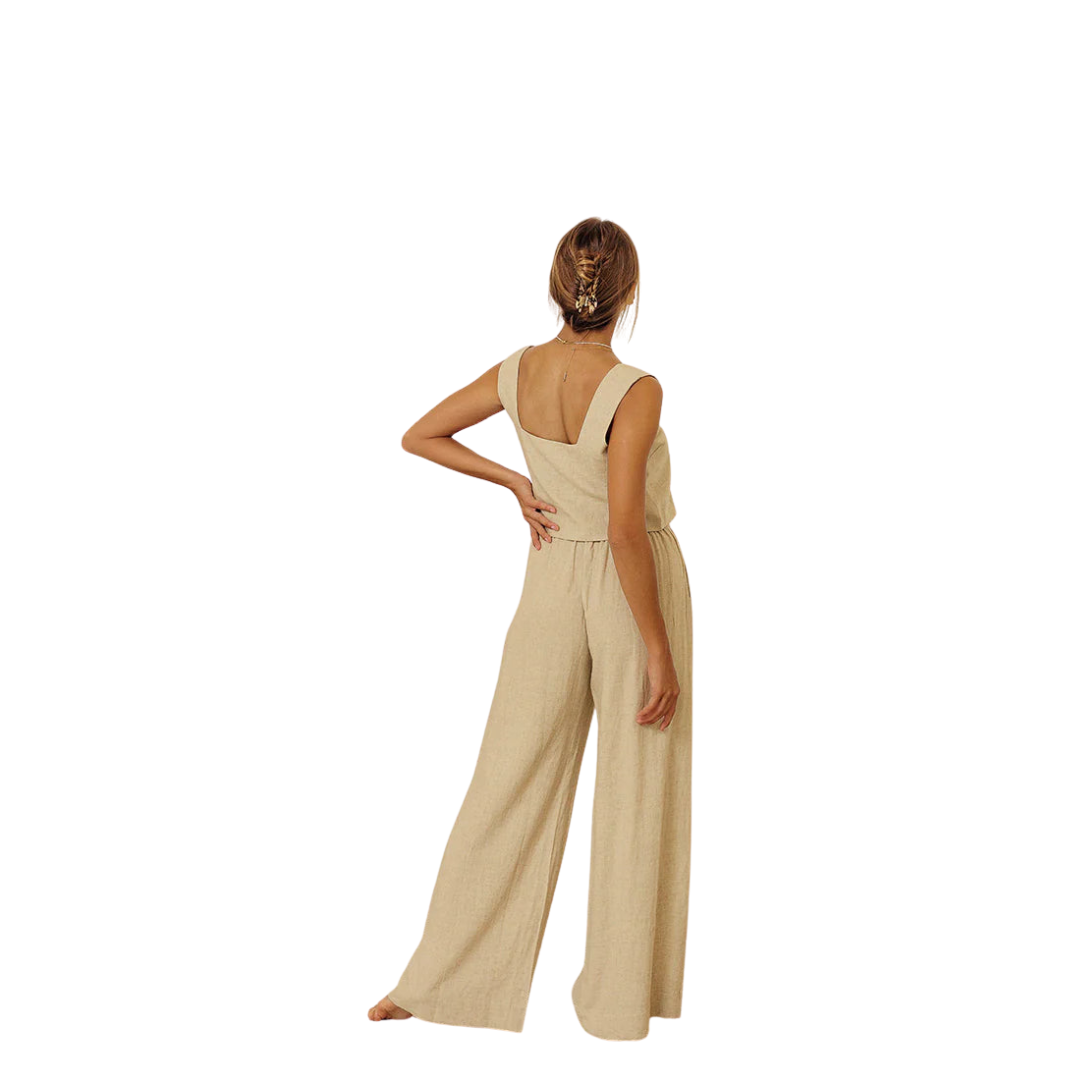 Cotton Linen Vest and Trousers Set