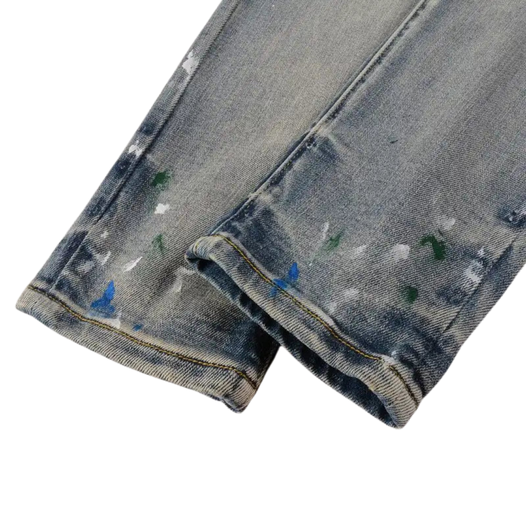 Blue Painted Jeans