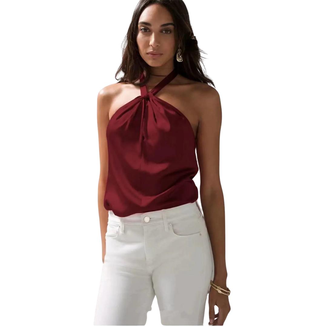 Satin Halter Tank Top
