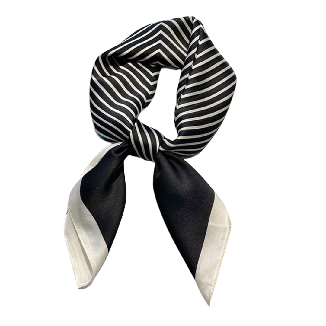 Black and white Silk Scarf