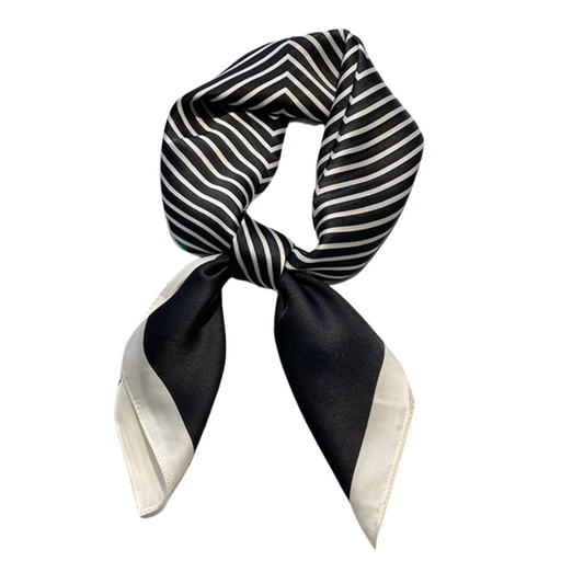 Black and white Silk Scarf