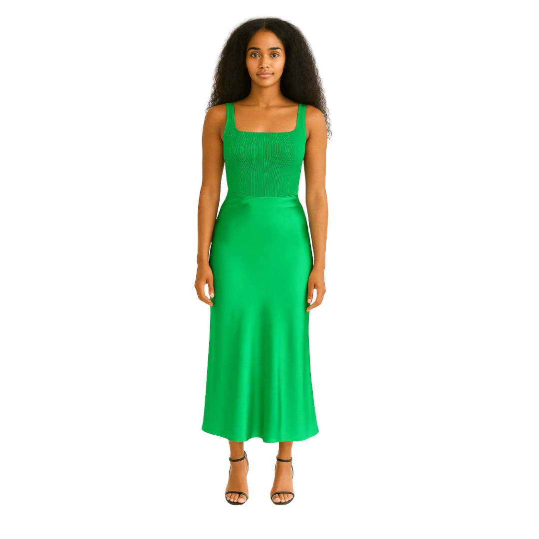 Silk Midi Skirt