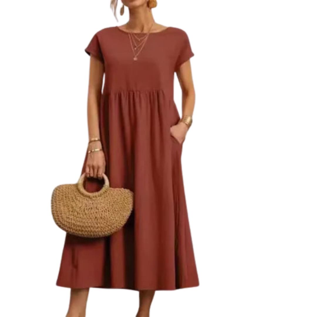 Cotton-Linen A-Line Dress