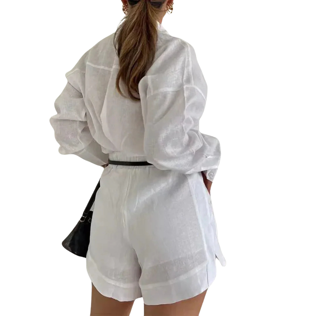 Tailored Long-Sleeve Shirt & Short Set
