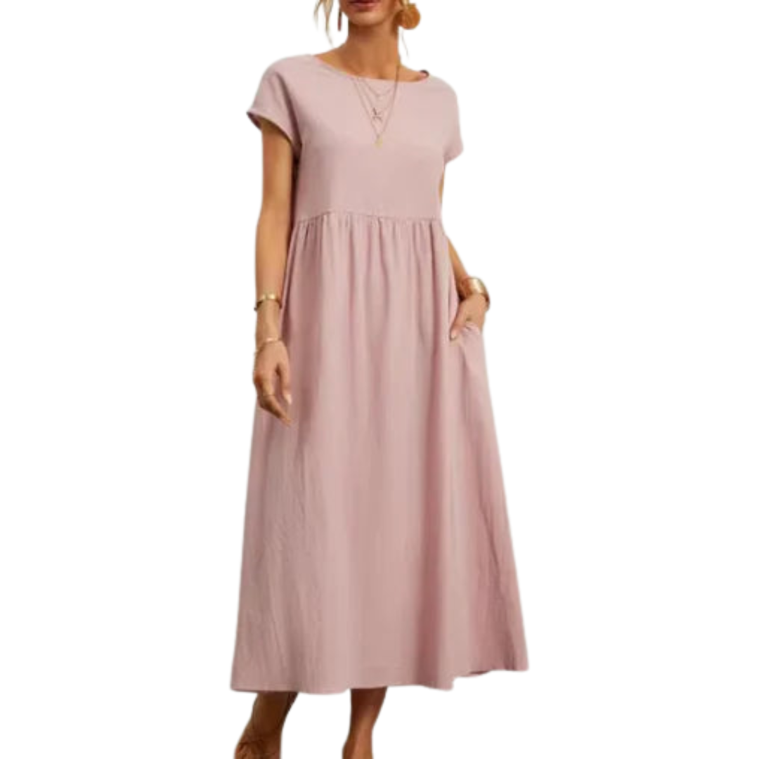 Cotton-Linen A-Line Dress
