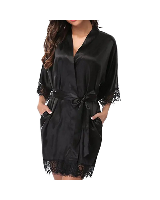 Satin Lace Robe