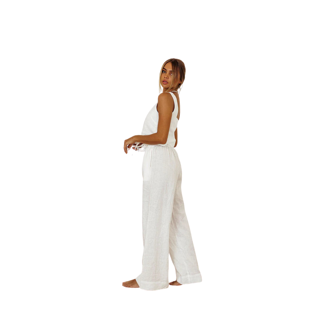 Cotton Linen Vest and Trousers Set