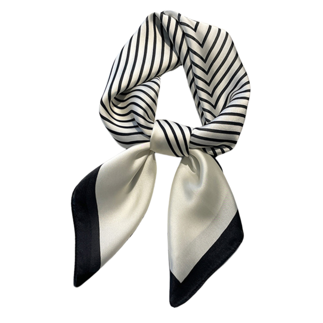Black and white Silk Scarf