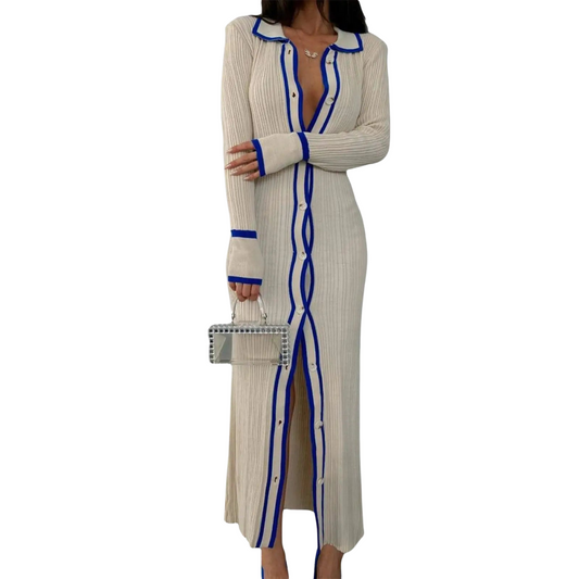 Button-Down Knit Midi Dress