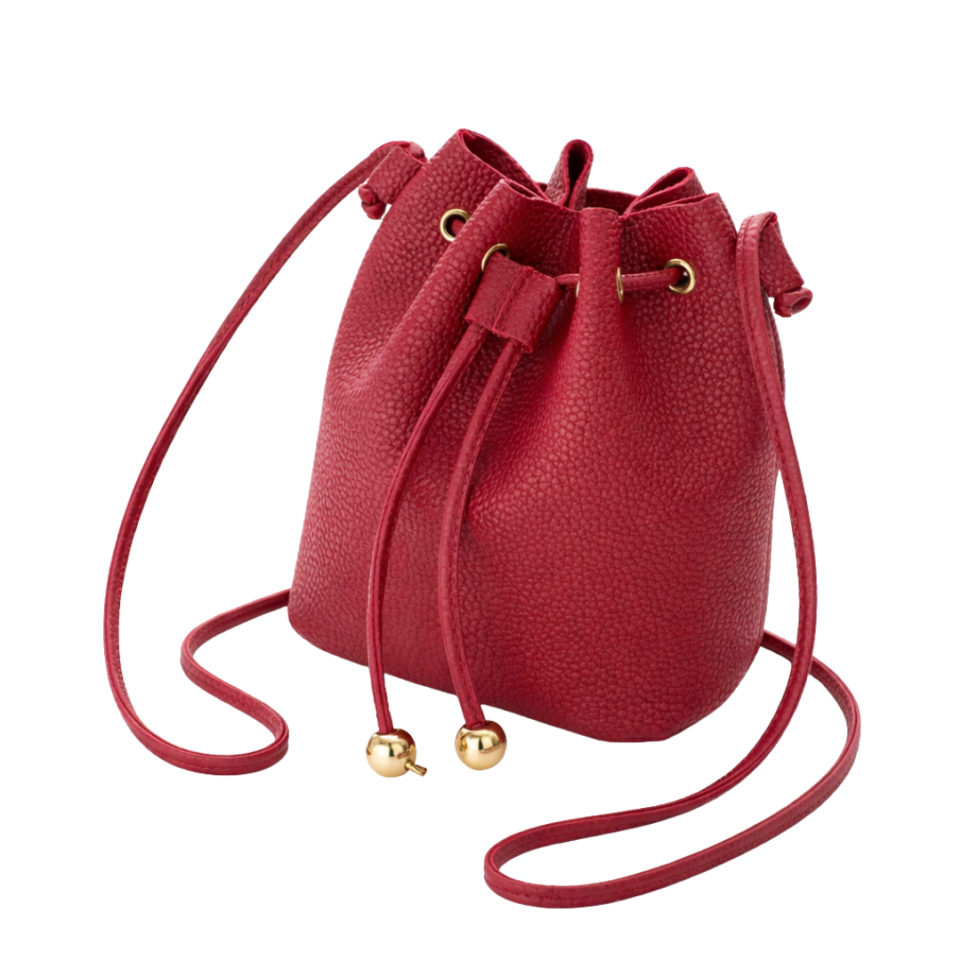 Structured Bucket Bag Red
