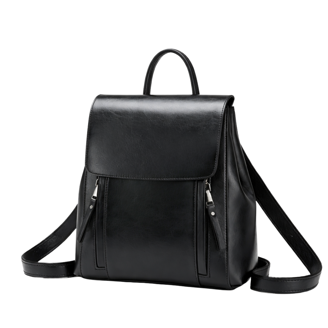 leather backbag black