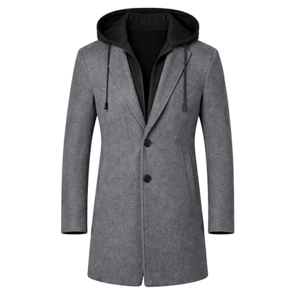 Wool Coat with Detachable Hood