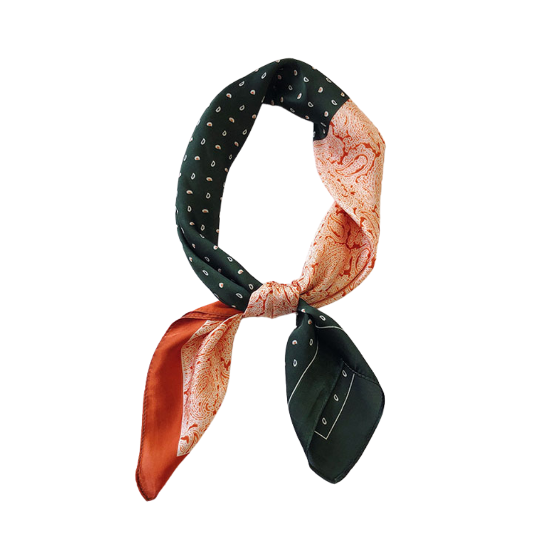 Vintage Cashew-Patterned Silk Scarf