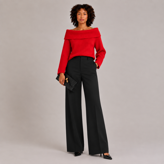 Off-Shoulder Knit Sweater