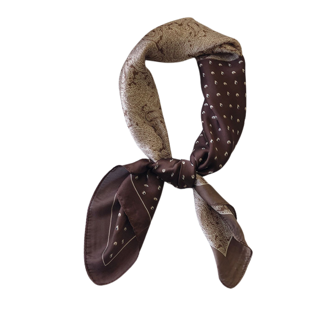 Vintage Cashew-Patterned Silk Scarf