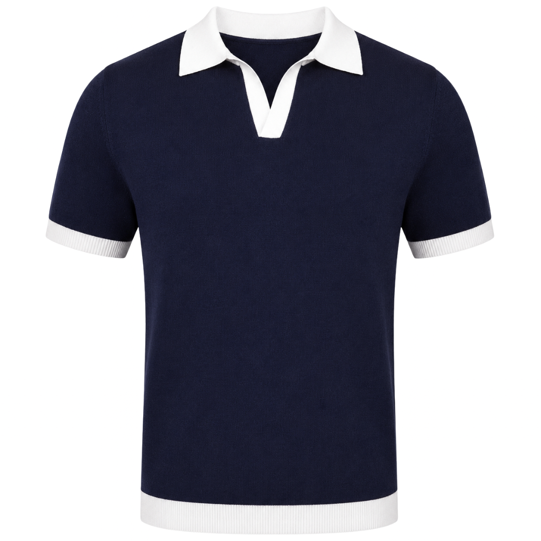 Contrast Knit Polo