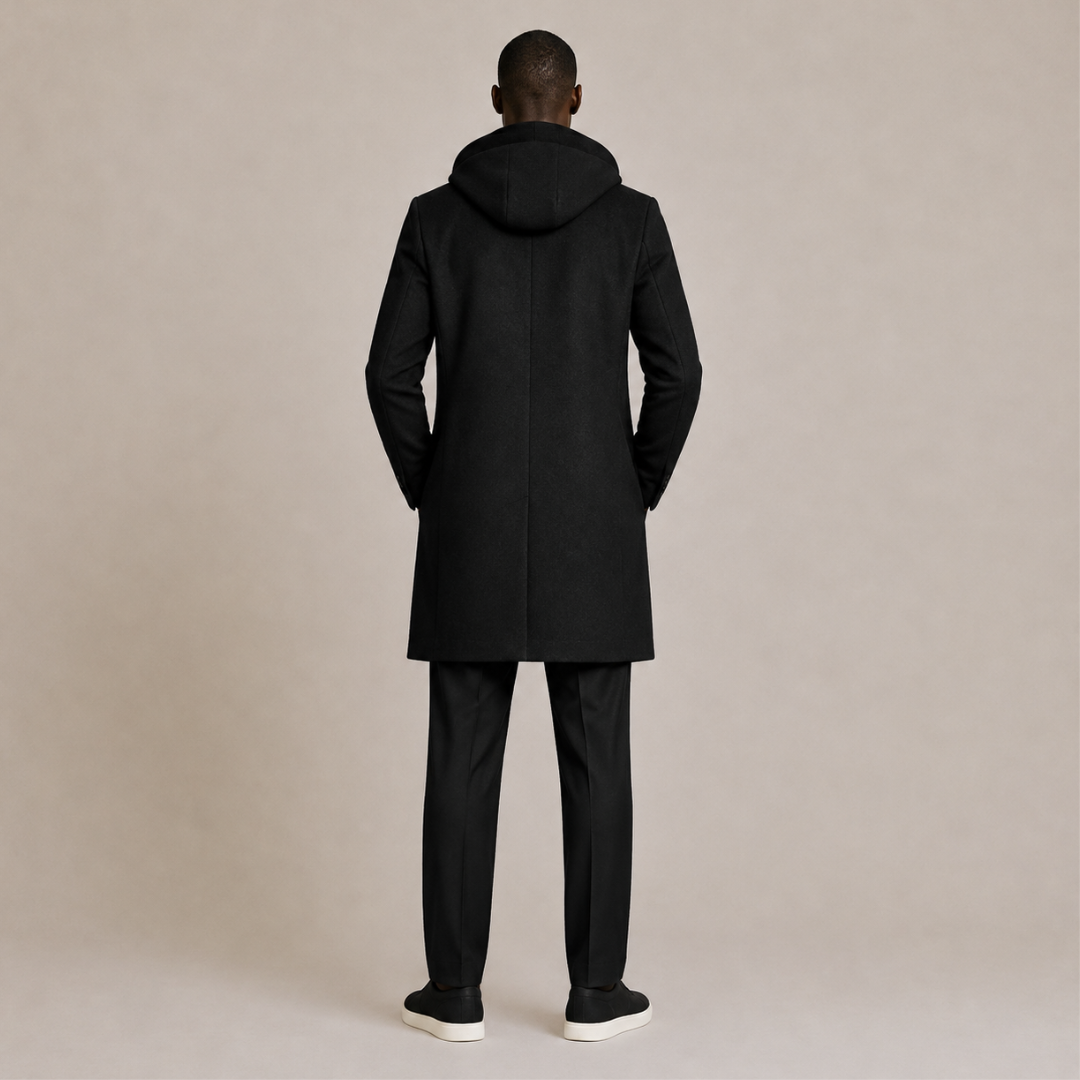 Wool Coat with Detachable Hood