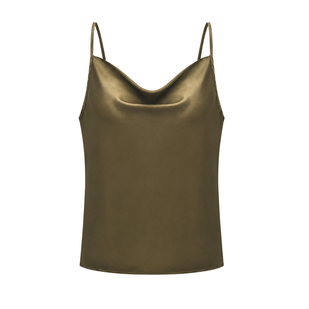 Satin Cowl Neck Top