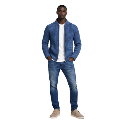 Cable Knit Zip Cardigan