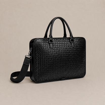 Woven Leather Briefcase