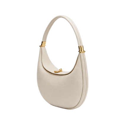 Structured Leather Crescent Shoulder Bag