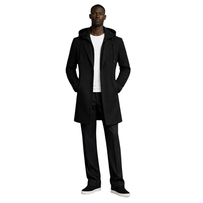 Wool Coat with Detachable Hood
