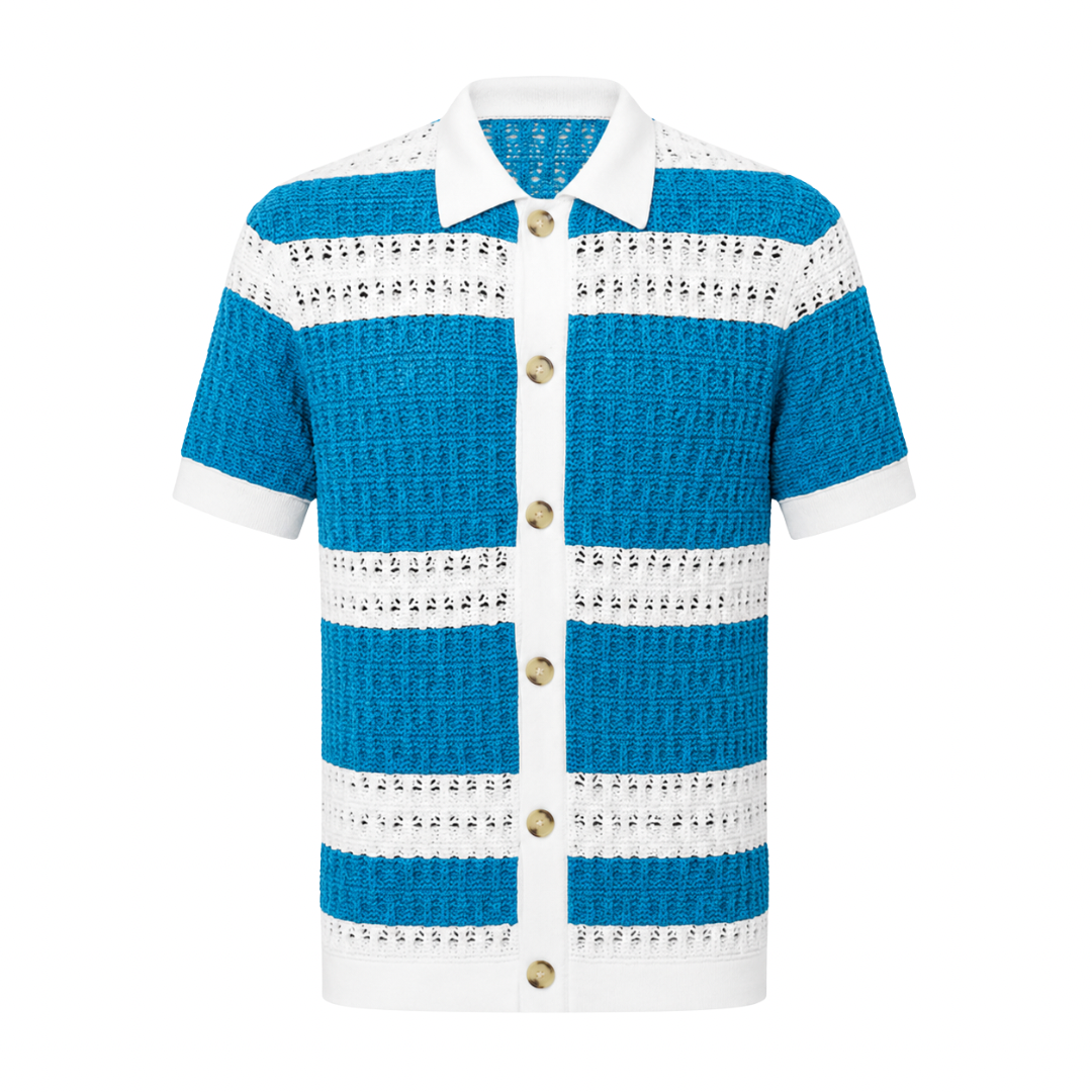 Striped Knitted Button Shirt
