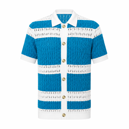 Striped Knitted Button Shirt