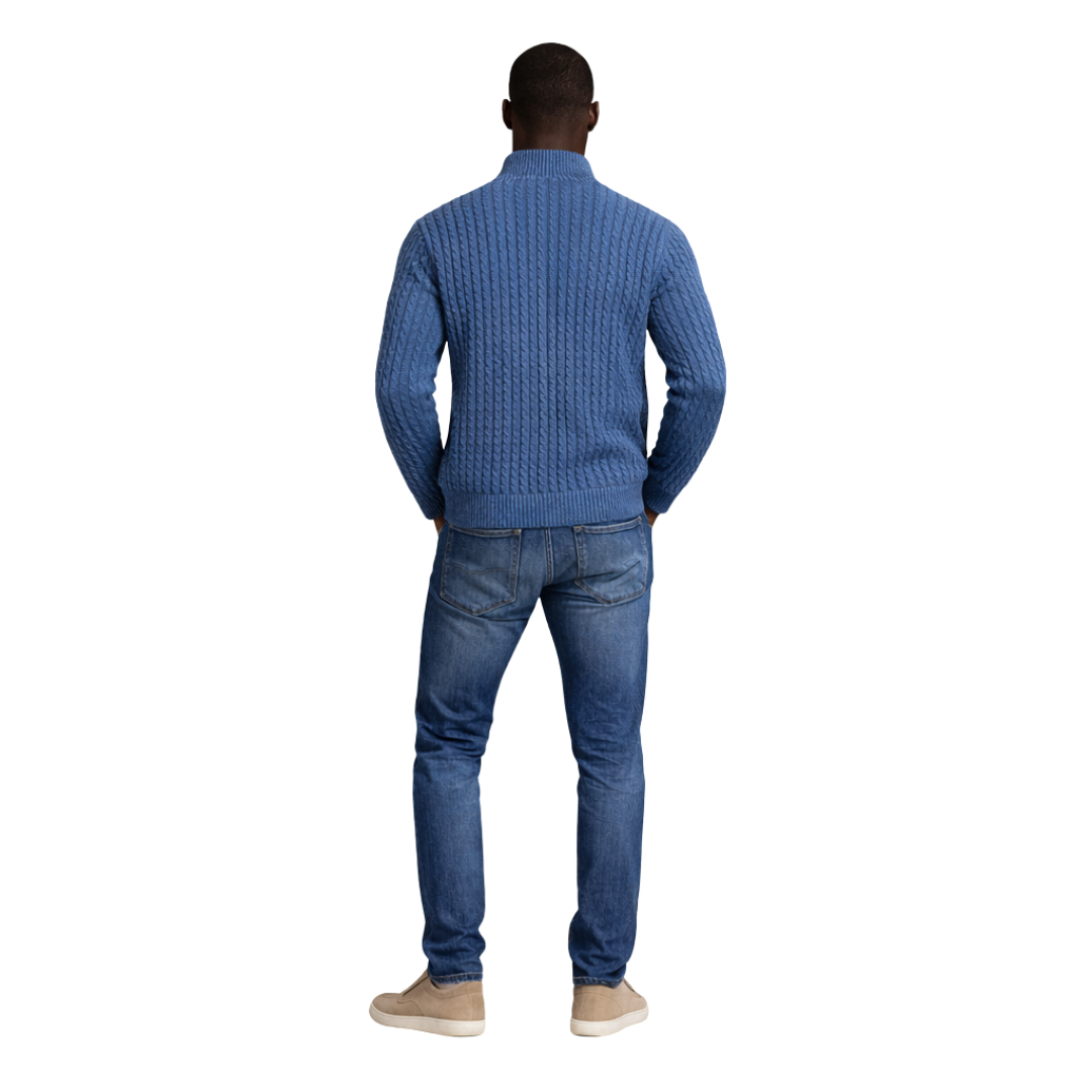Cable Knit Zip Cardigan