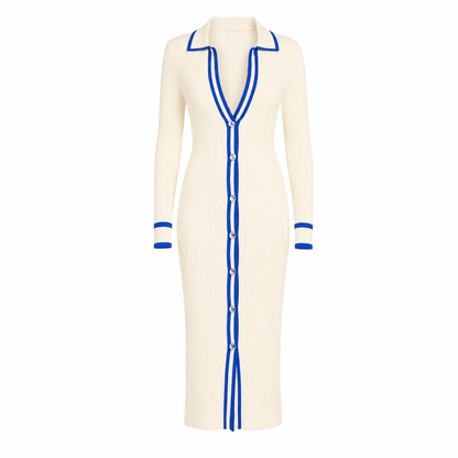 Button-Down Knit Midi Dress