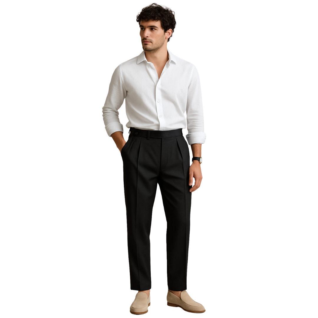 Tailored Mid-High Waist Trouser